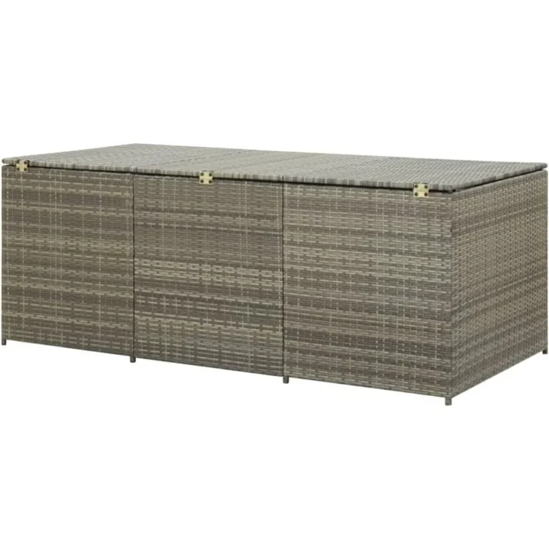 Large Wicker Rattan Patio Storage Chest with Hinged Lid for Outdoor Organization - Image 5