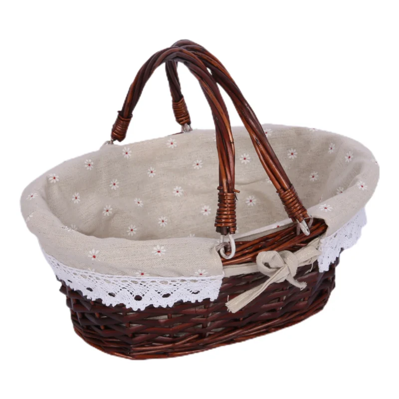 Handcrafted Natural Rattan Picnic Basket with Handle for Outdoor Dining and Storage - Image 8