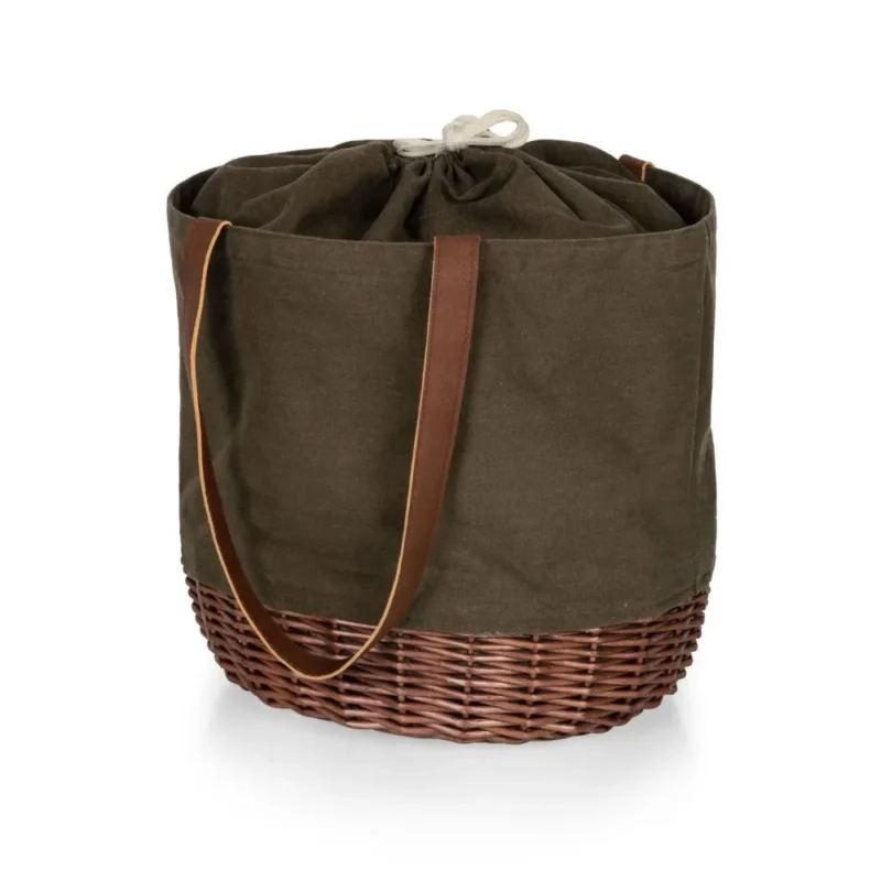 Handcrafted Wicker Picnic Basket Tote with Canvas Lining for Outdoor Dining and Gatherings - Image 4