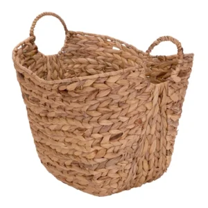 Large Natural Water Hyacinth Storage Basket with Handles for Home Organization and Décor