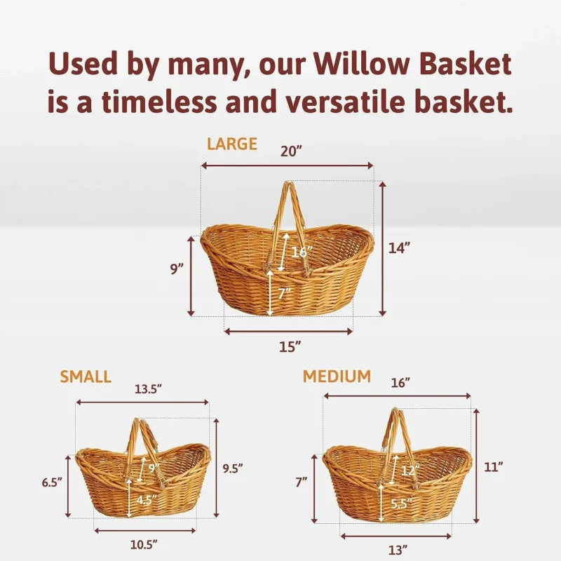 Small Natural Wicker Storage Basket with Handles for Home Organization - Image 4