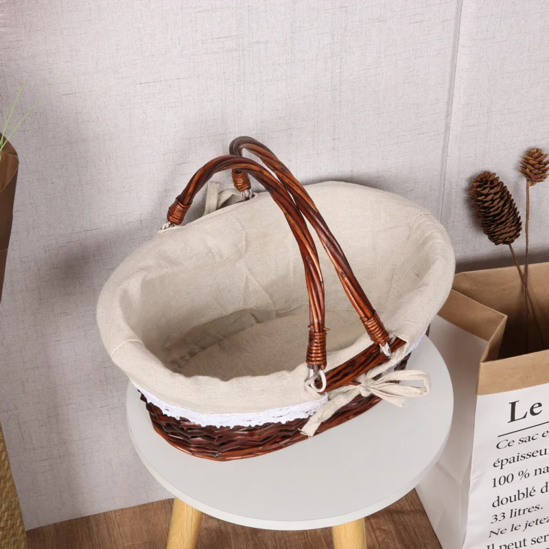 Handcrafted Natural Rattan Picnic Basket with Handle for Outdoor Dining and Storage - Image 5