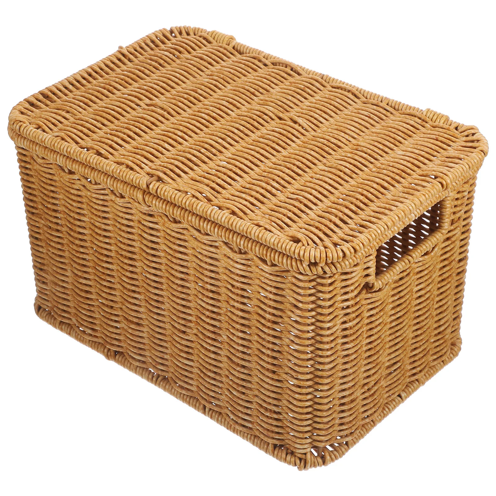 Natural rattan storage basket with lid perfect for laundry organization