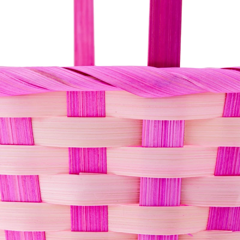 Large Round Pink Bamboo Rattan Storage Basket with Spacious Design for Home Organization - Image 5
