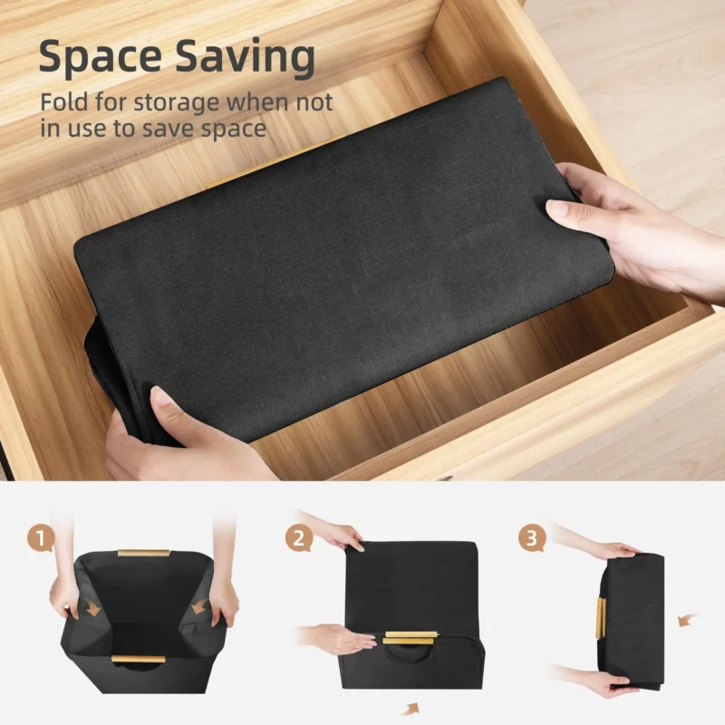 Foldable Oxford Cloth Laundry Basket with Handle for Home Storage Organization - Image 5