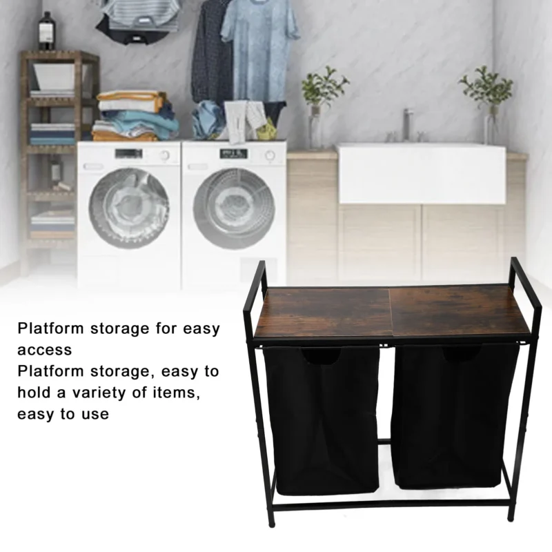 Large Capacity Woven Laundry Hamper with Steel Frame for Home Organization and Storage - Image 6