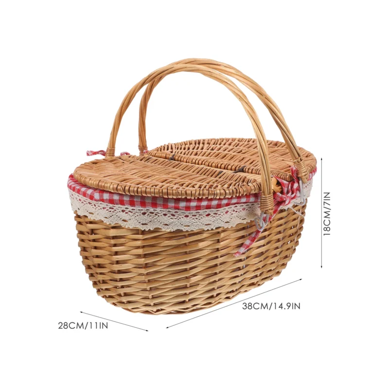 Small Seagrass Wicker Storage Basket with Lid for Rustic Home Organization - Image 4