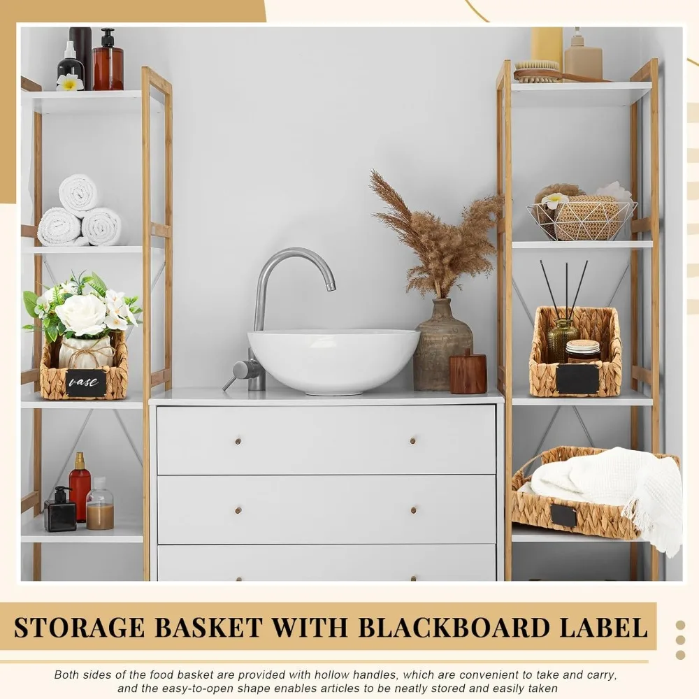 Handcrafted water hyacinth storage baskets showcasing different techniques