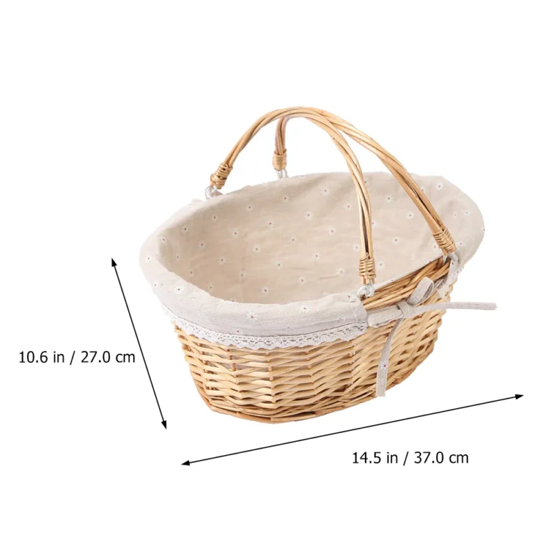 Handcrafted Willow Wicker Flower Basket with Handle for Wedding Ceremonies and Home Decor - Image 3
