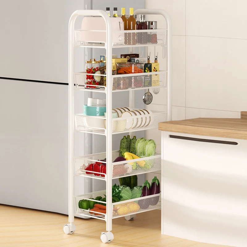5-Tier Stackable Metal Mesh Storage Basket with Wheels for Fruit and Vegetable Organization - Image 6