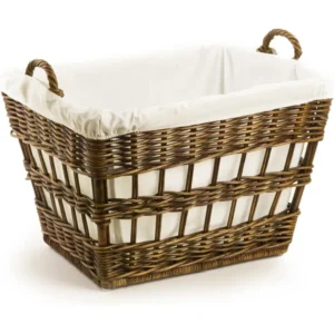 Large Round Rattan Laundry Basket with Removable Handle for Home Organization and Storage