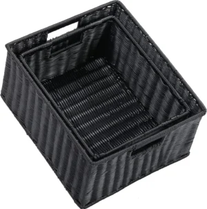 Large Woven Storage Basket with Dual Handles for Home Organization and Decluttering
