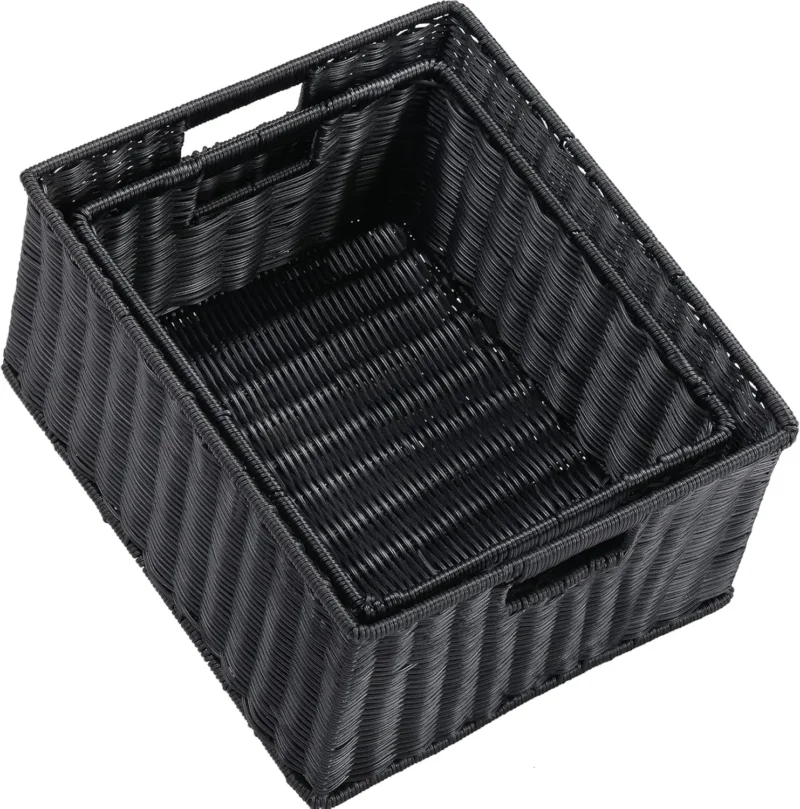 Large Woven Storage Basket with Dual Handles for Home Organization and Decluttering