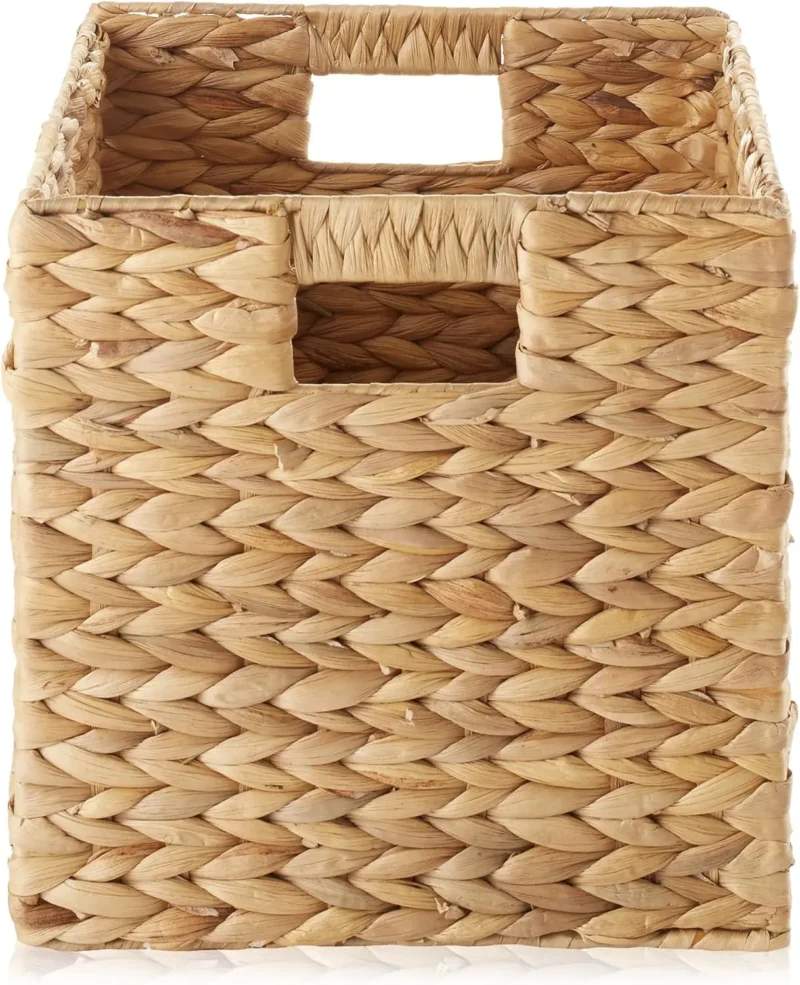 Handcrafted Water Hyacinth Storage Basket Cube with Collapsible Design for Home Organization and Decluttering - Image 4