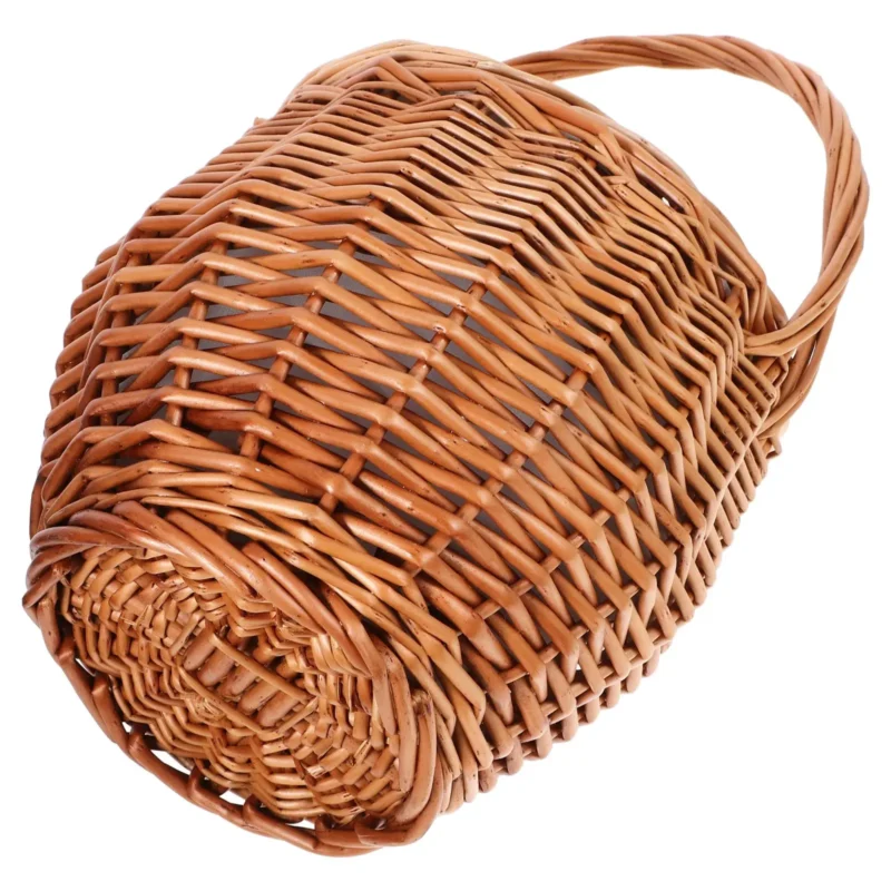 Handcrafted Wicker Flower Basket with Handle for Picnic Gatherings and Floral Arrangements 20.5cm - Image 5