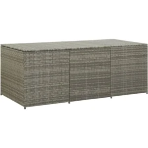 Large Wicker Rattan Patio Storage Chest with Hinged Lid for Outdoor Organization