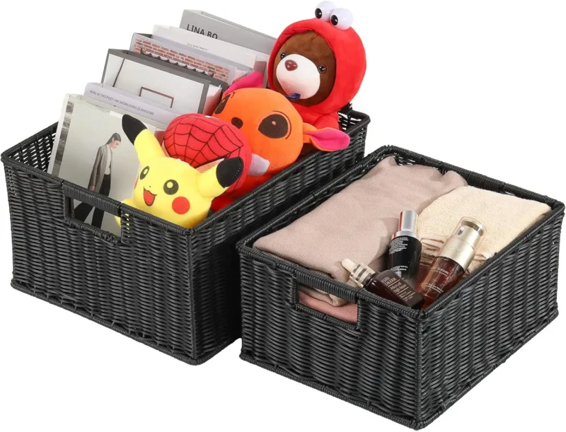 Large Woven Storage Basket with Dual Handles for Home Organization and Decluttering - Image 6